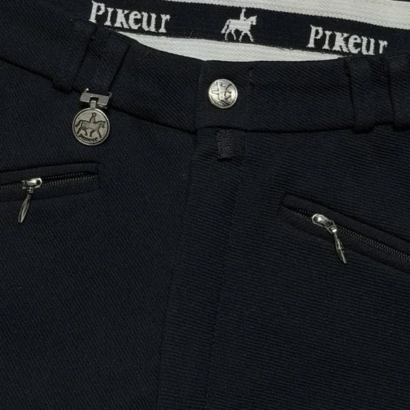 Pikeur Breeches Women's‎ 34 Black With Gray Knee Patch Equestrian Riding Pants - Picture 5 of 12